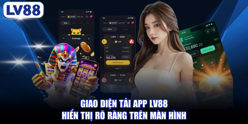 Giao diện tải app LV88 hiển thị rõ ràng trên màn hình