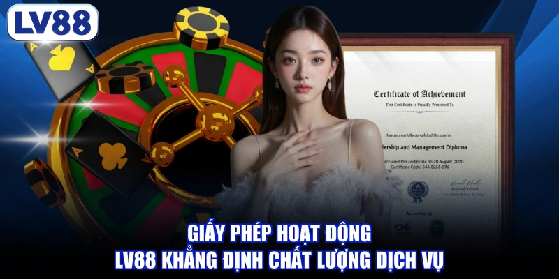 Giấy phép hoạt động LV88 khẳng định chất lượng dịch vụ
